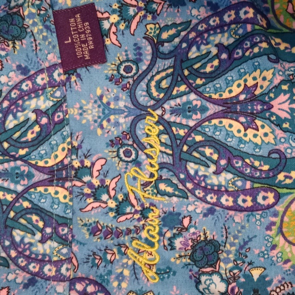 💙Alan Flusser💙 - Blue/Multi Paisley L/S Button Down - Picture 3 of 13